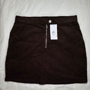 Primark Corduroy Denim co. Mini Skirt Brown *NEW* with Tag - Size 12 USA